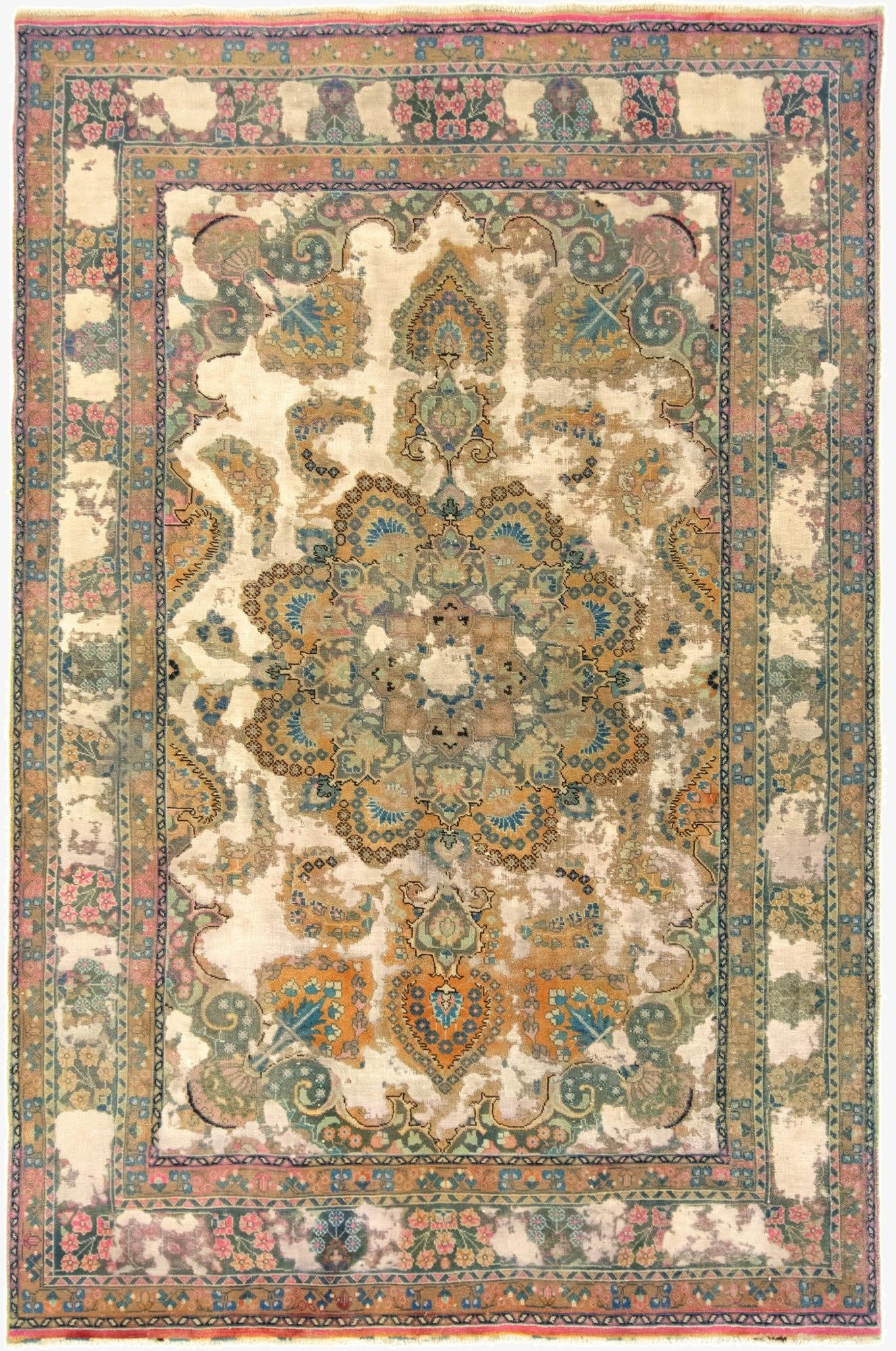 6' x 9' 4  Hand Knotted Vintage Royal Persian Wool Rug
