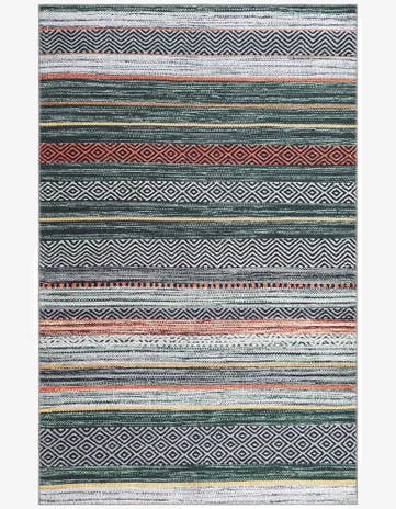 Green Washable Yara Rug