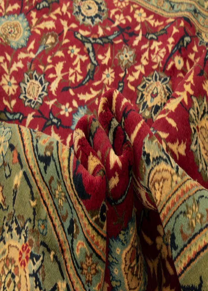 6' 2 x 9' 4 Hand Knotted Yazd Persian Wool Rug