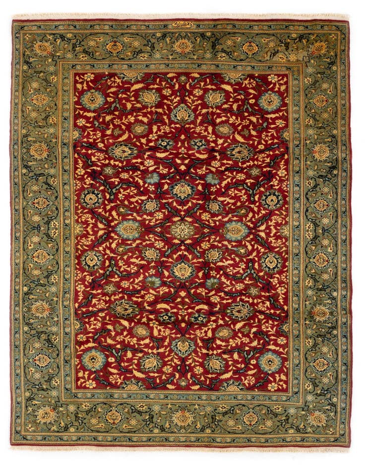 Detail image of 6' 2 x 9' 4 Hand Knotted Yazd Persian Wool Rug