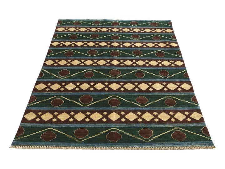 4' 1 x 6' 5 Hand Knotted Ziegler Modern Rug