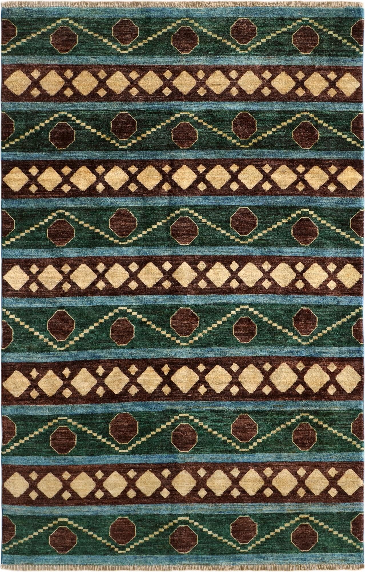 4' 1 x 6' 5 Hand Knotted Ziegler Modern Rug