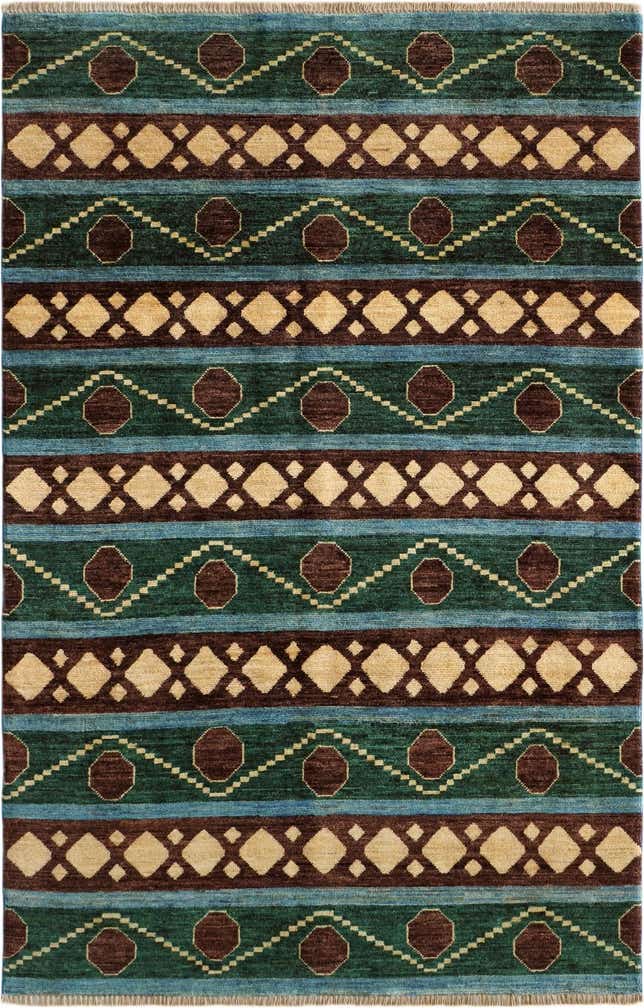 4' 1 x 6' 5 Hand Knotted Ziegler Modern Rug