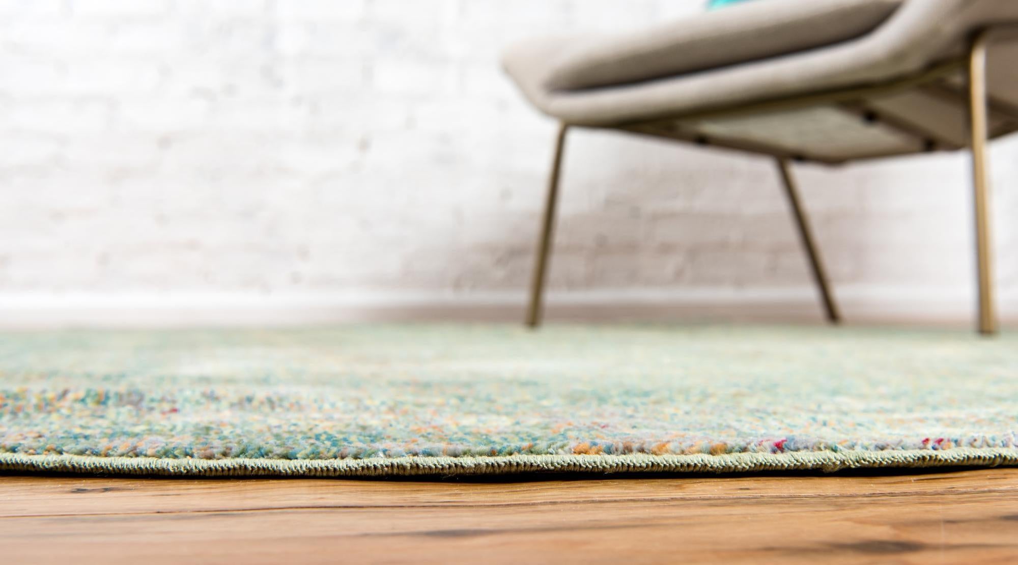 6' x 6' Aqua Round Rug
