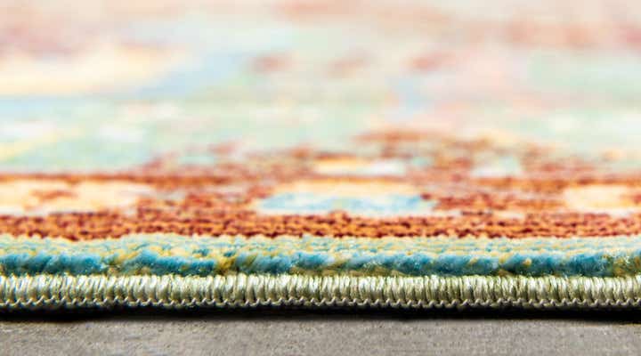 6' x 6' Aqua Round Rug