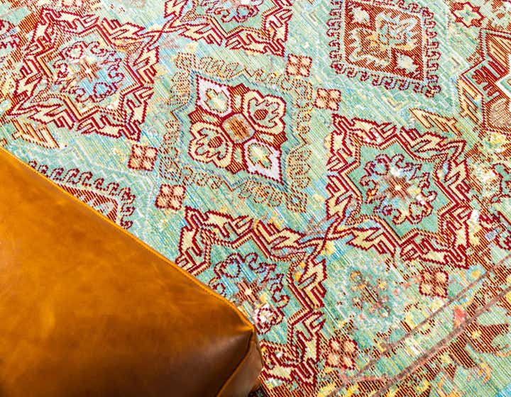 6' x 6' Aqua Round Rug