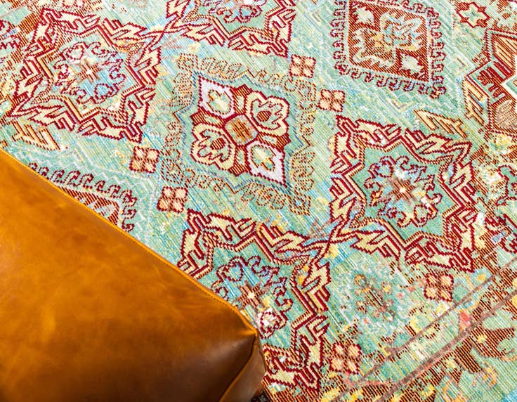 Detail image of 6' x 6' Aqua Round Rug