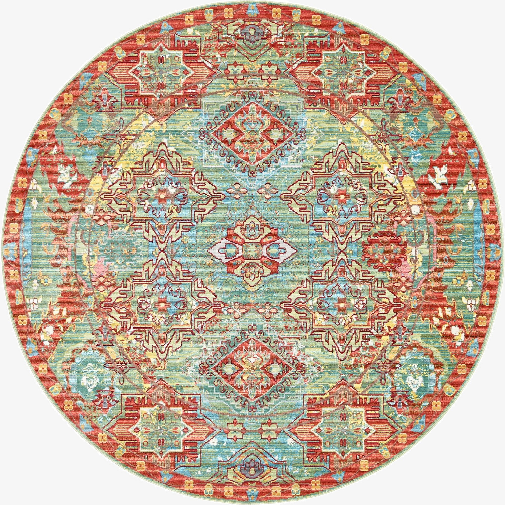 6' x 6' Aqua Round Rug