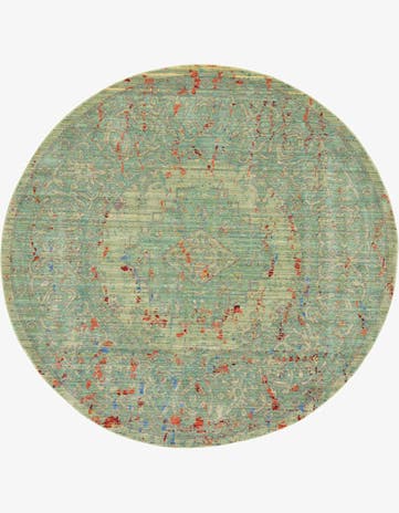 6' x 6' Aqua Round Rug