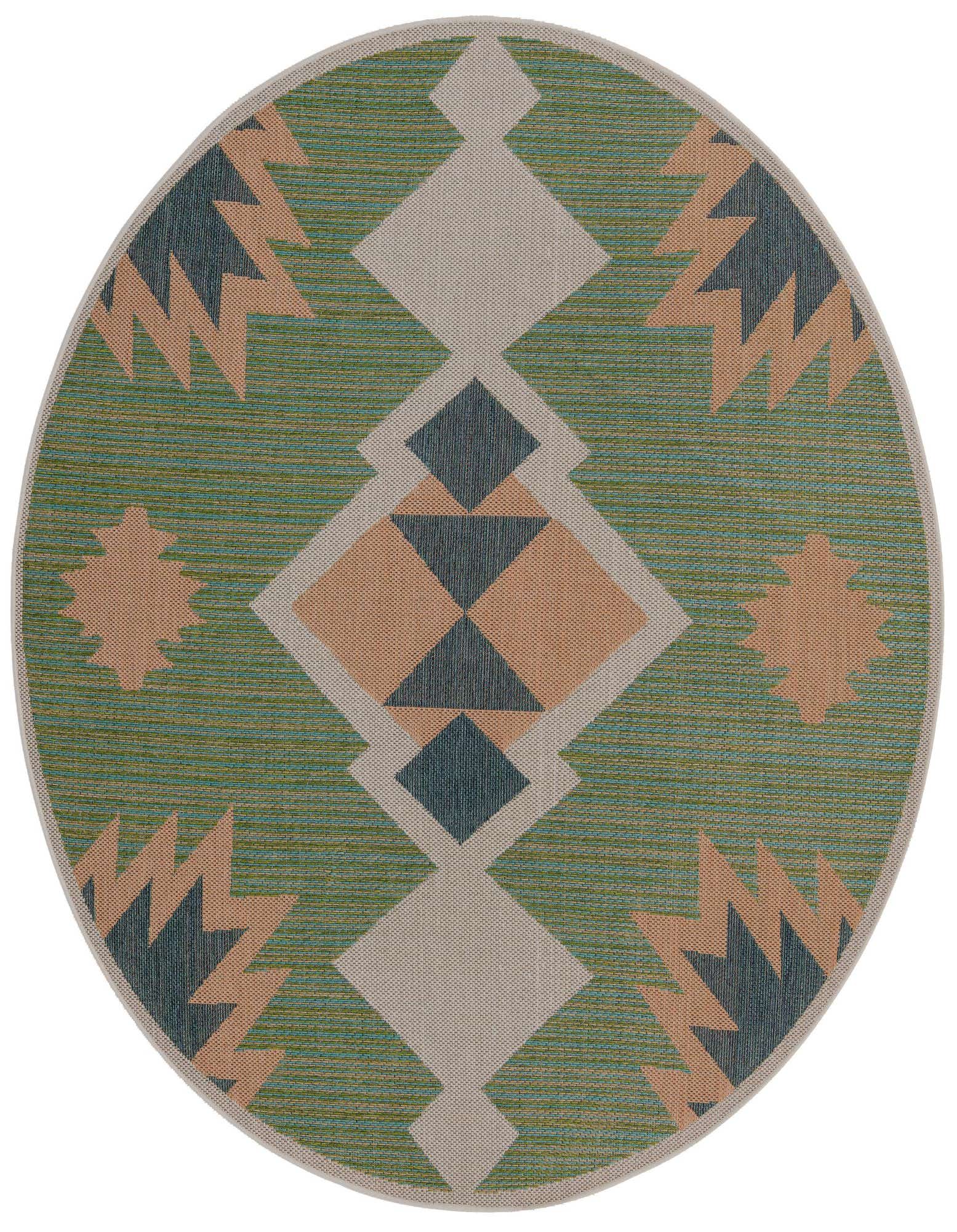 7' 10 x 7' 10 Easy-Clean Baja Indoor / Outdoor Round Rug