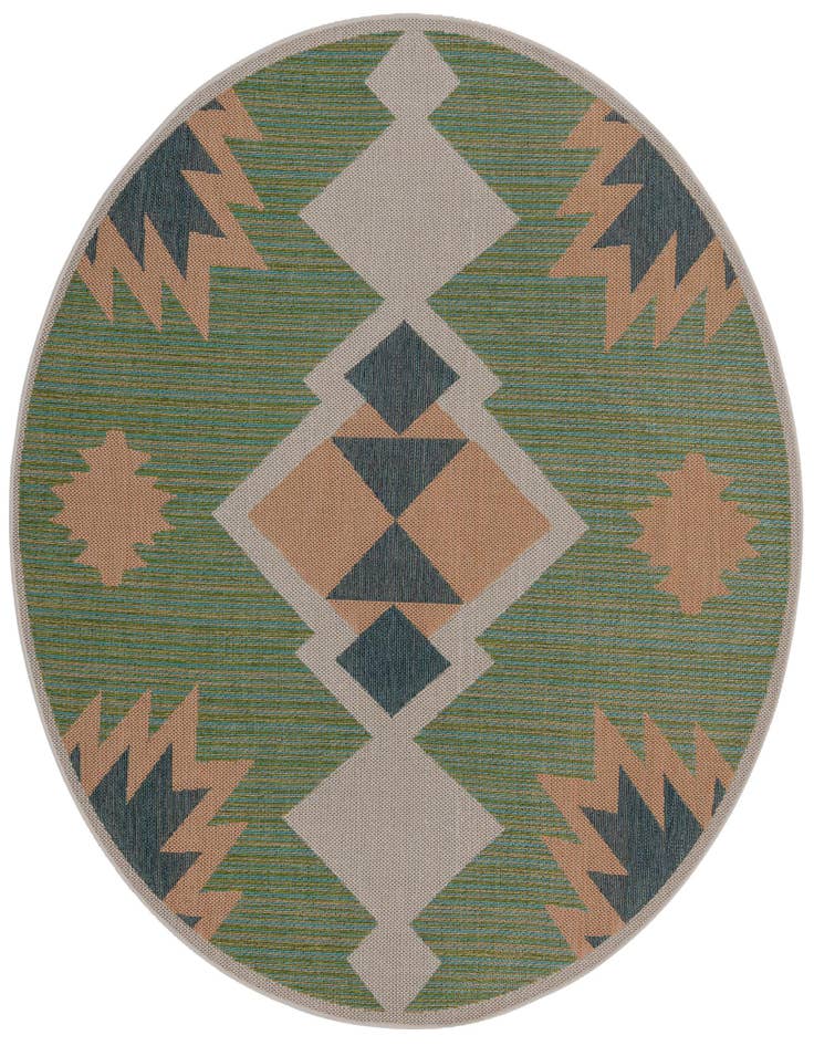 Detail image of 7' 10 x 7' 10 Easy-Clean Baja Indoor / Outdoor Round Rug