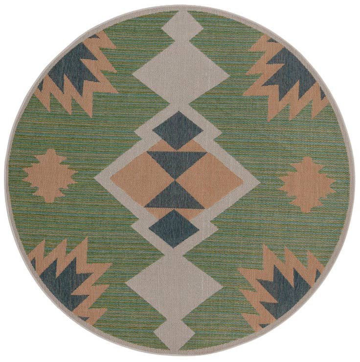 Detail image of 7' 10 x 7' 10 Easy-Clean Baja Indoor / Outdoor Round Rug