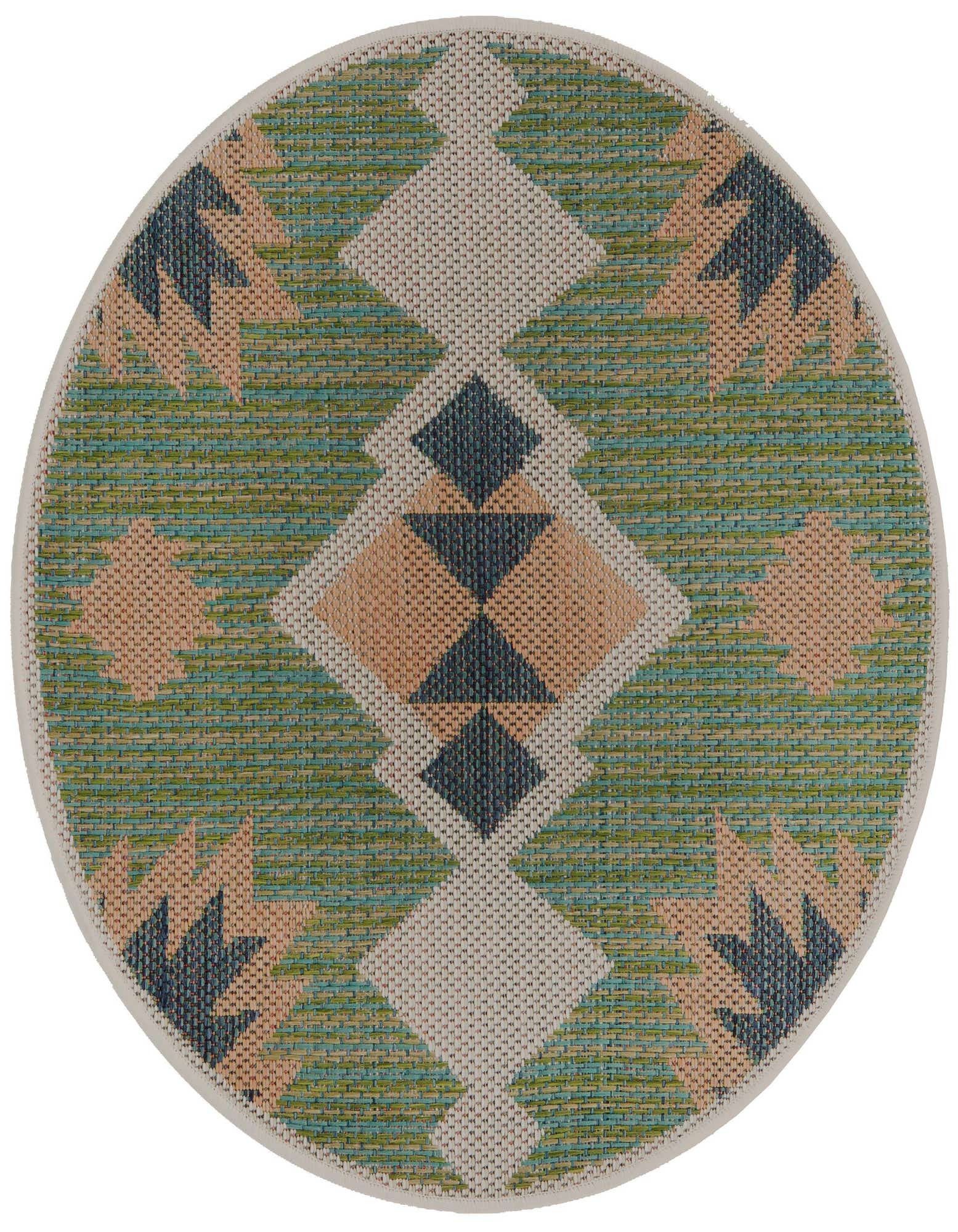 3' 3 x 3' 3 Easy-Clean Baja Indoor / Outdoor Round Rug