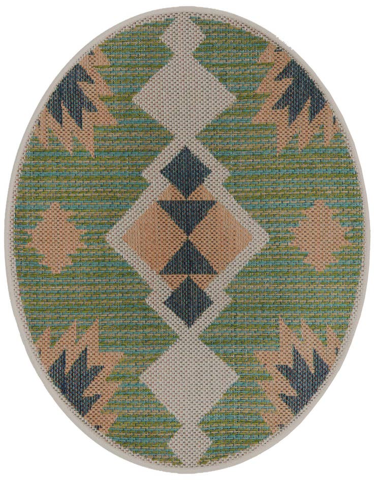 Detail image of 3' 3 x 3' 3 Easy-Clean Baja Indoor / Outdoor Round Rug
