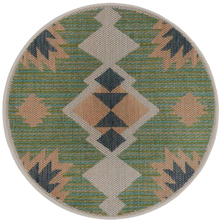 Detail image of 3' 3 x 3' 3 Easy-Clean Baja Indoor / Outdoor Round Rug