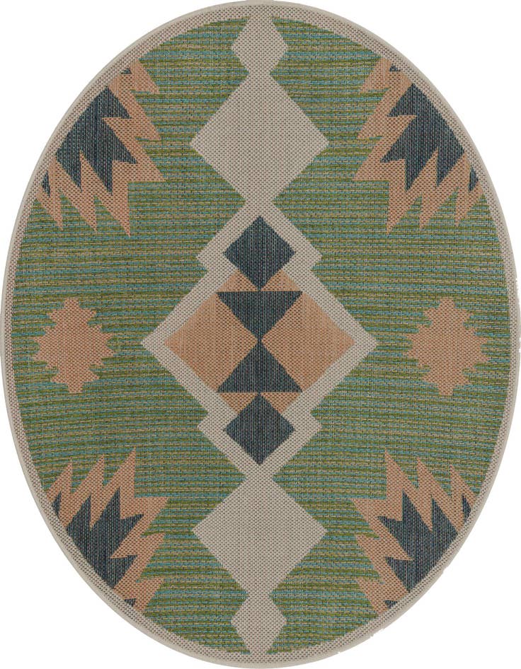 Detail image of 5' 3 x 5' 3 Easy-Clean Baja Indoor / Outdoor Round Rug