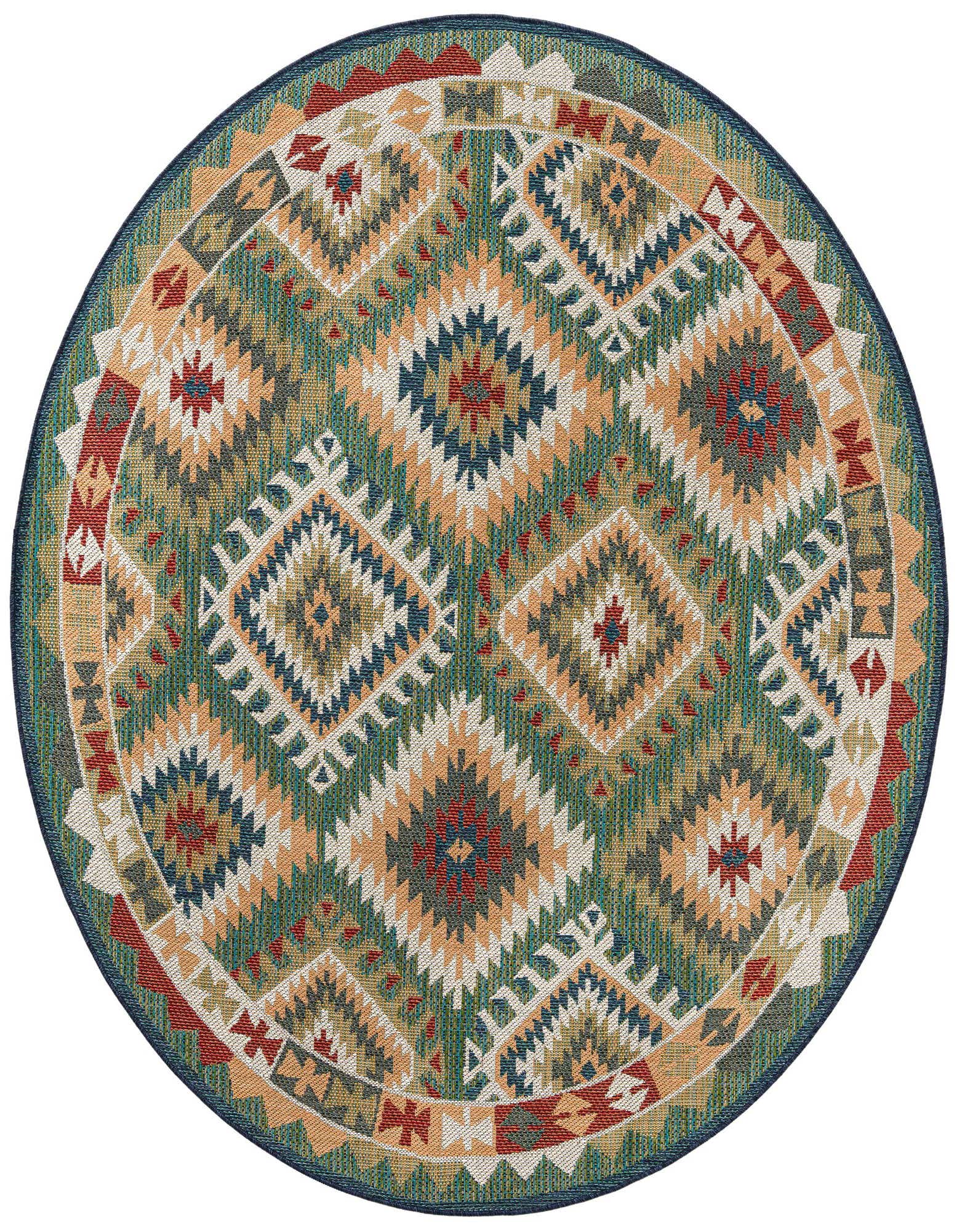 7' 10 x 7' 10 Easy-Clean Baja Indoor / Outdoor Round Rug