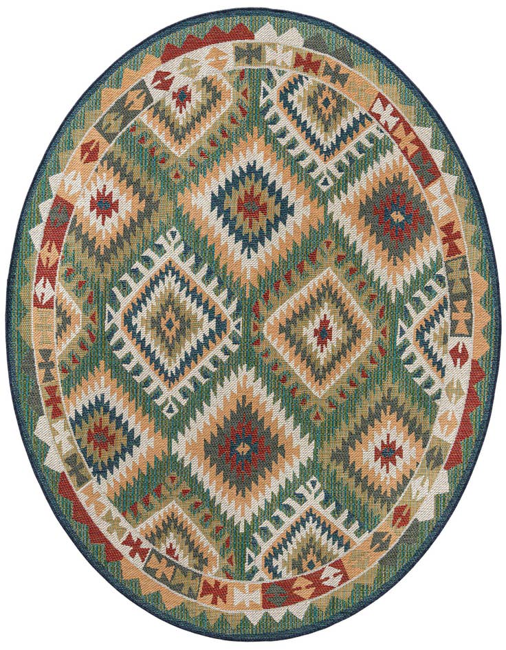 Detail image of 7' 10 x 7' 10 Easy-Clean Baja Indoor / Outdoor Round Rug