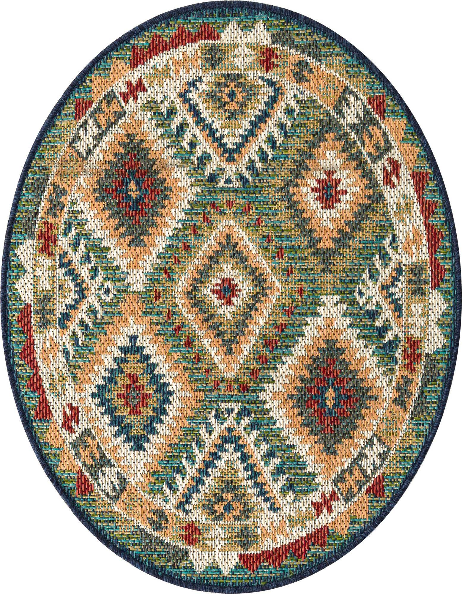 3' 3 x 3' 3 Easy-Clean Baja Indoor / Outdoor Round Rug