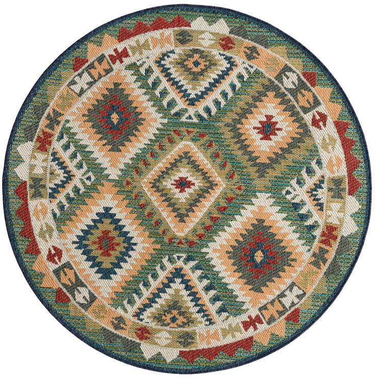 Detail image of 5' 3 x 5' 3 Easy-Clean Baja Indoor / Outdoor Round Rug
