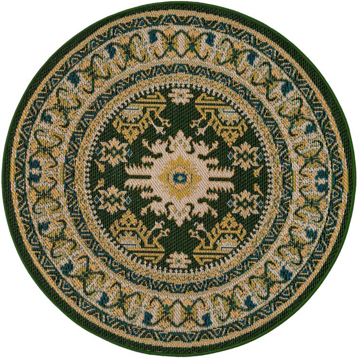 Detail image of 4' x 4' Easy-Clean Baja Indoor / Outdoor Round Rug