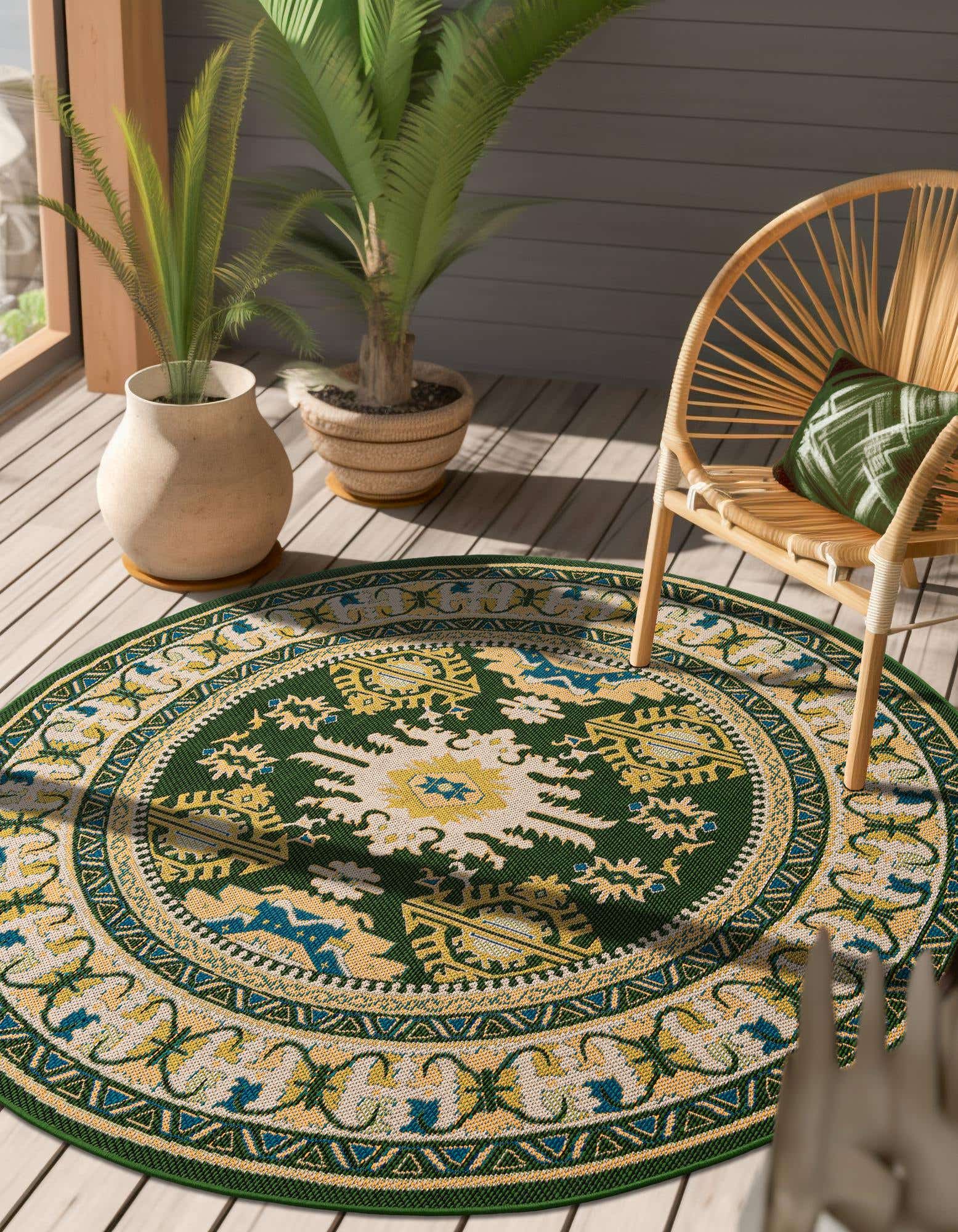 Detail image of 125cm x 125cm Baja Indoor / Outdoor Round Alfombra