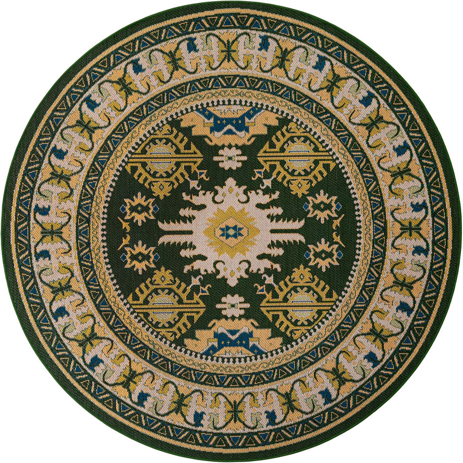7' 10 x 7' 10 Easy-Clean Baja Indoor / Outdoor Round Rug