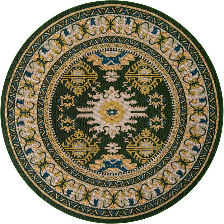 7' 10 x 7' 10 Easy-Clean Baja Indoor / Outdoor Round Rug