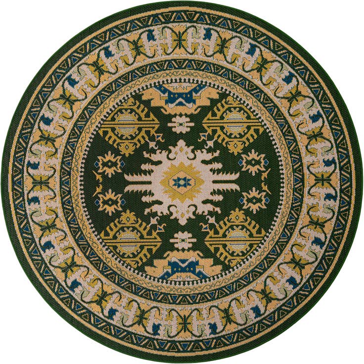 Detail image of 7' 10 x 7' 10 Easy-Clean Baja Indoor / Outdoor Round Rug