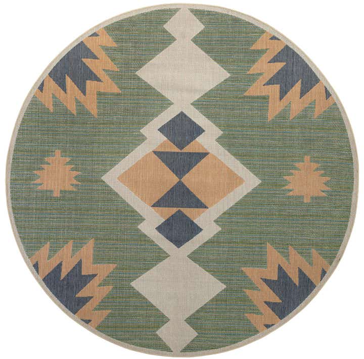 10' x 10' Easy-Clean Baja Indoor / Outdoor Round Rug
