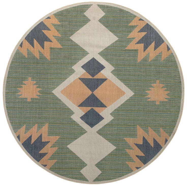 Detail image of 10' x 10' Easy-Clean Baja Indoor / Outdoor Round Rug