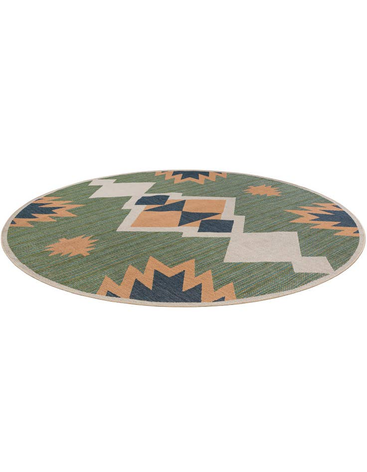 Detail image of 10' x 10' Easy-Clean Baja Indoor / Outdoor Round Rug