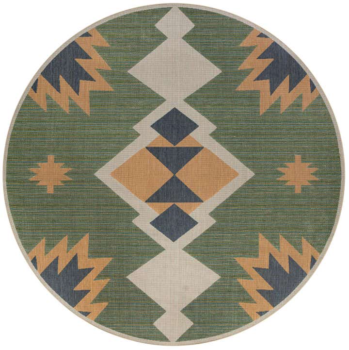 12' x 12' Easy-Clean Baja Indoor / Outdoor Round Rug