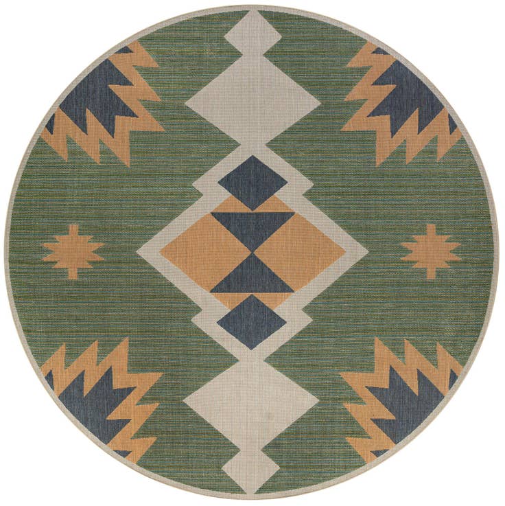 Detail image of 12' x 12' Easy-Clean Baja Indoor / Outdoor Round Rug