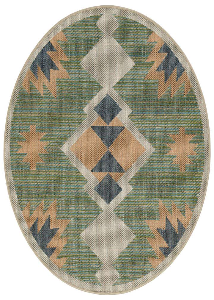 4' x 4' Easy-Clean Baja Indoor / Outdoor Round Rug