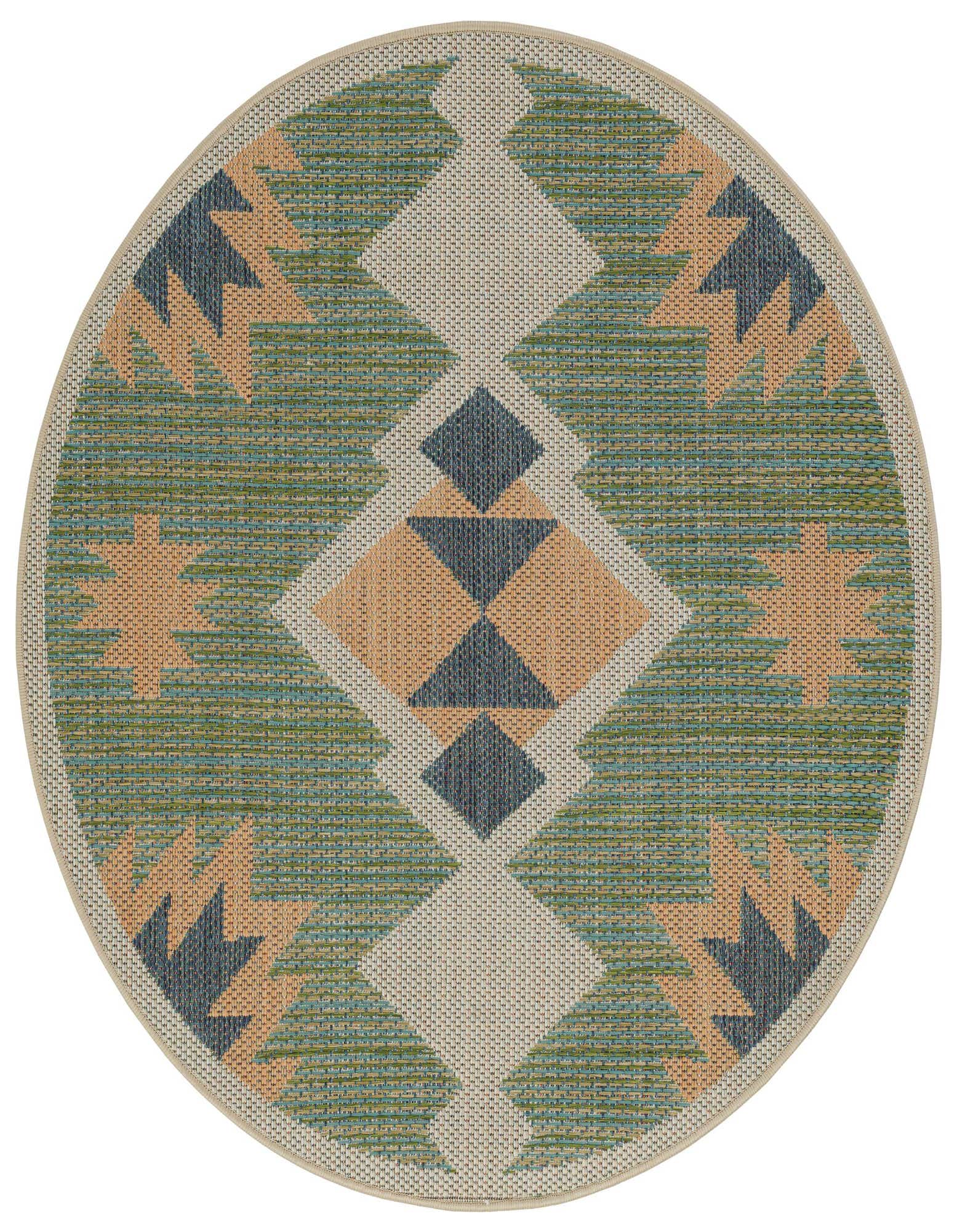 4' x 4' Easy-Clean Baja Indoor / Outdoor Round Rug