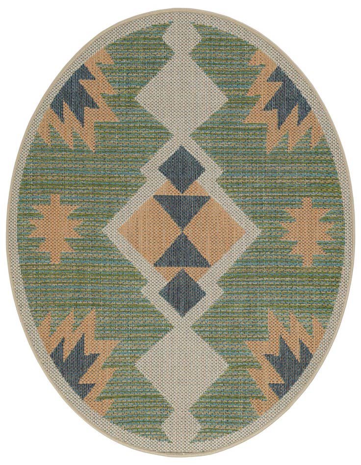Detail image of 4' x 4' Easy-Clean Baja Indoor / Outdoor Round Rug