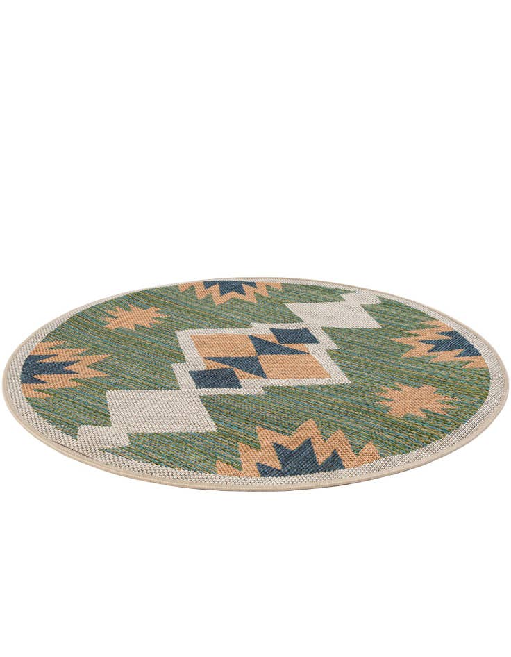 Detail image of 4' x 4'  Washable Baja Indoor / Outdoor Round Rug