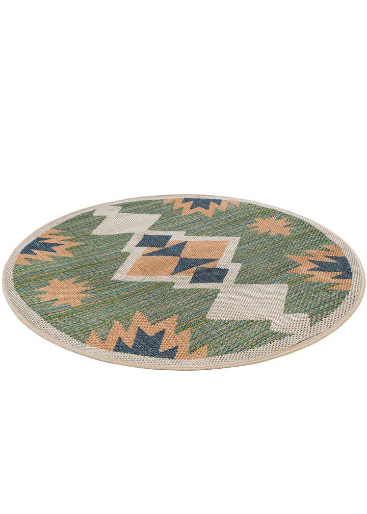 4' x 4' Easy-Clean Baja Indoor / Outdoor Round Rug