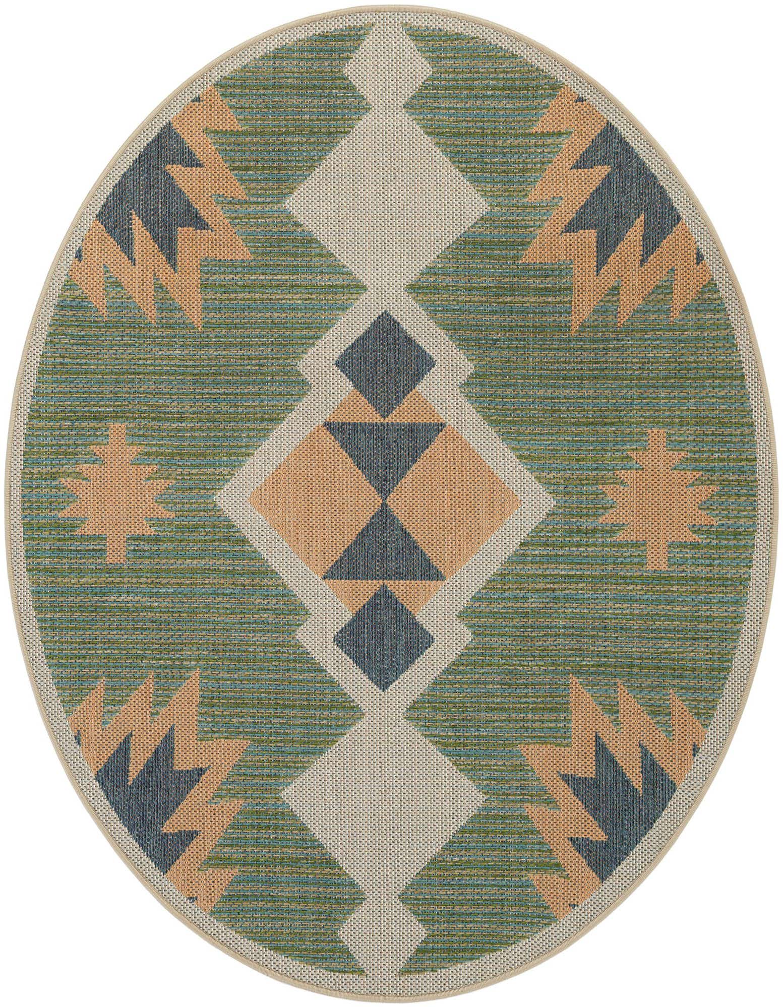 6' x 6' Easy-Clean Baja Indoor / Outdoor Round Rug