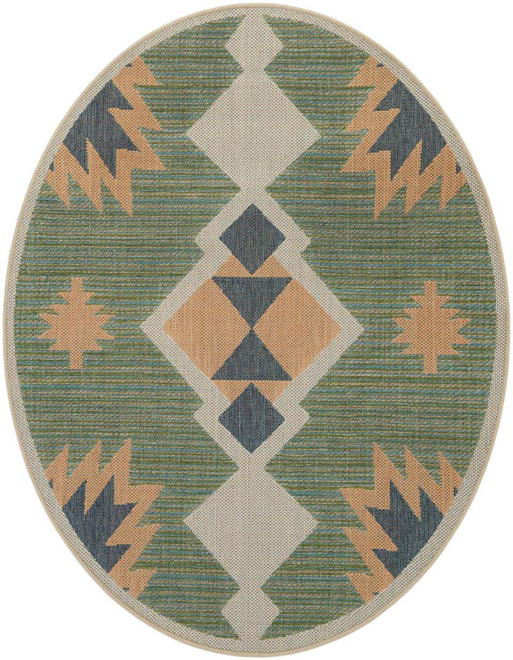 Detail image of 6' x 6' Easy-Clean Baja Indoor / Outdoor Round Rug