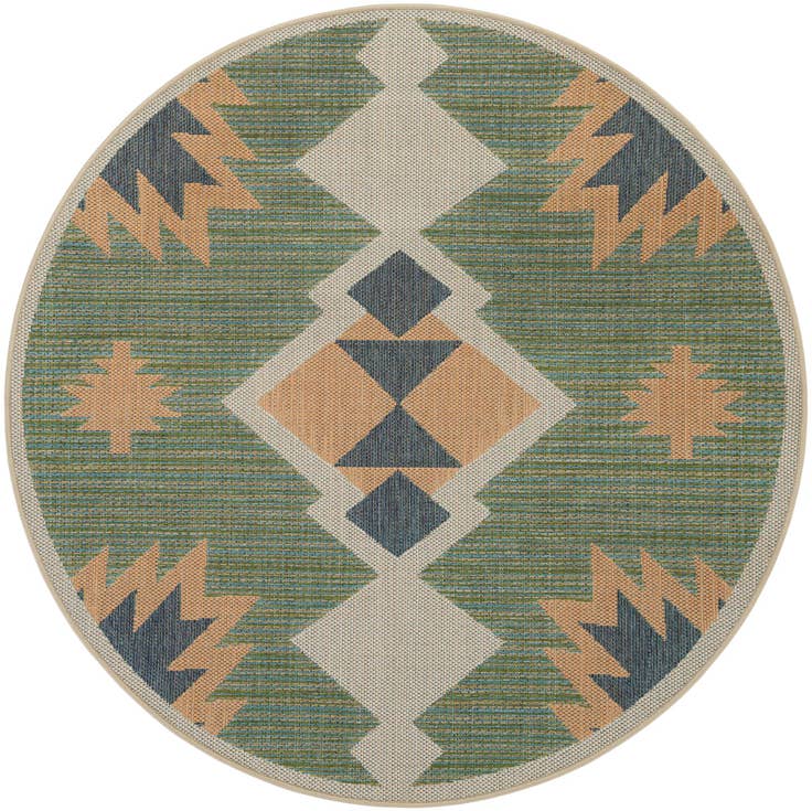 Detail image of 6' x 6' Easy-Clean Baja Indoor / Outdoor Round Rug