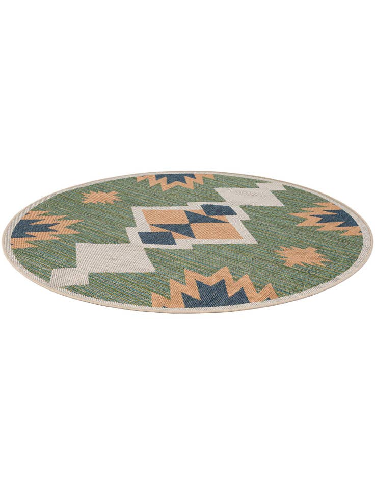 Detail image of 6' x 6' Easy-Clean Baja Indoor / Outdoor Round Rug