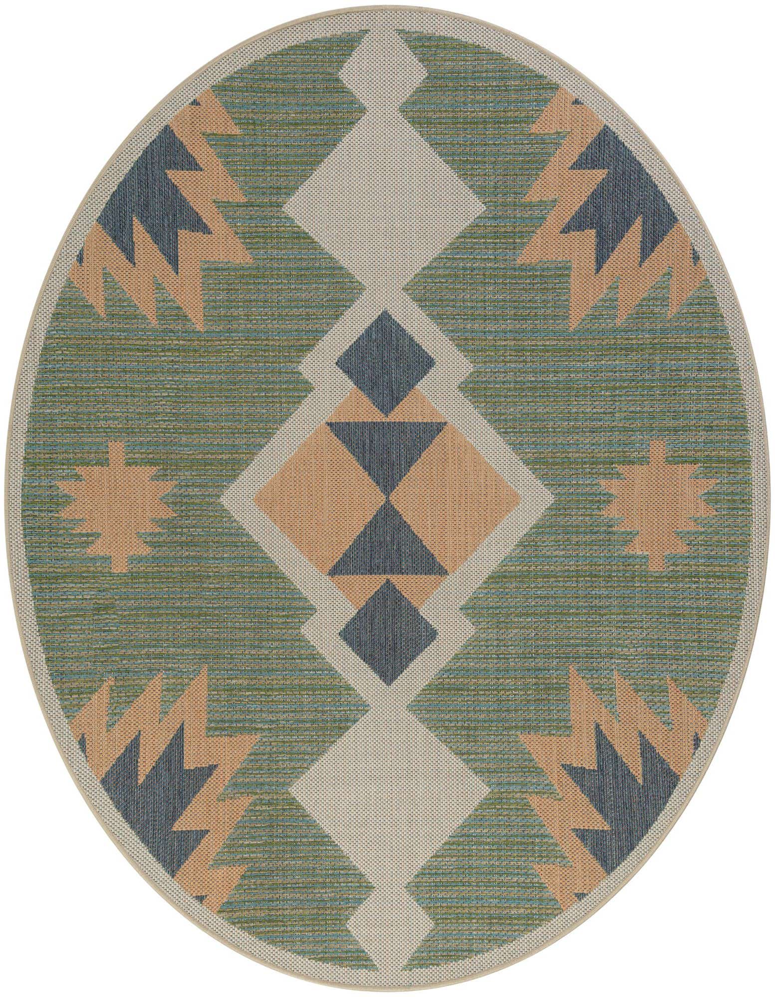 7' x 7' Easy-Clean Baja Indoor / Outdoor Round Rug