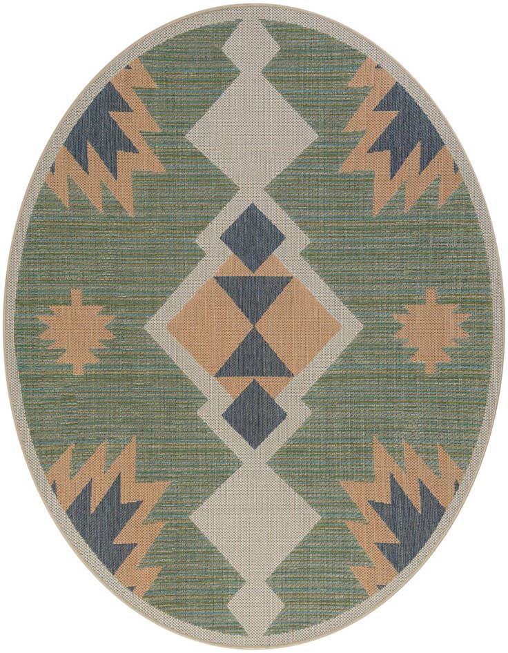 Detail image of 7' x 7' Easy-Clean Baja Indoor / Outdoor Round Rug