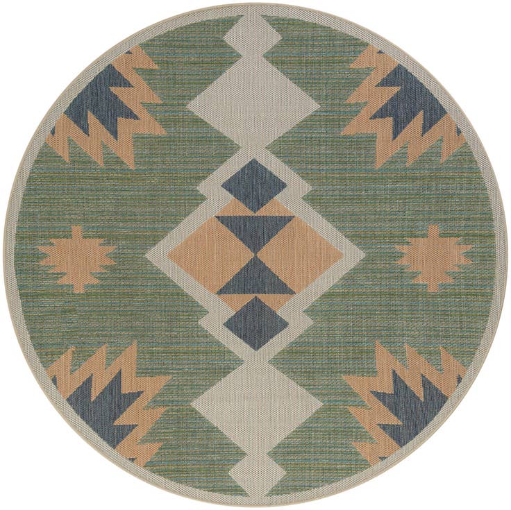 Detail image of 7' x 7' Easy-Clean Baja Indoor / Outdoor Round Rug