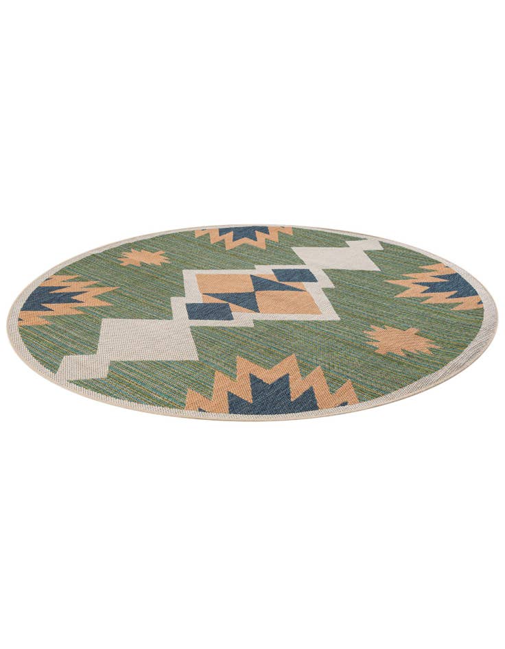 Detail image of 7' x 7'  Washable Baja Indoor / Outdoor Round Rug