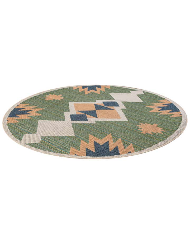 7' x 7' Easy-Clean Baja Indoor / Outdoor Round Rug