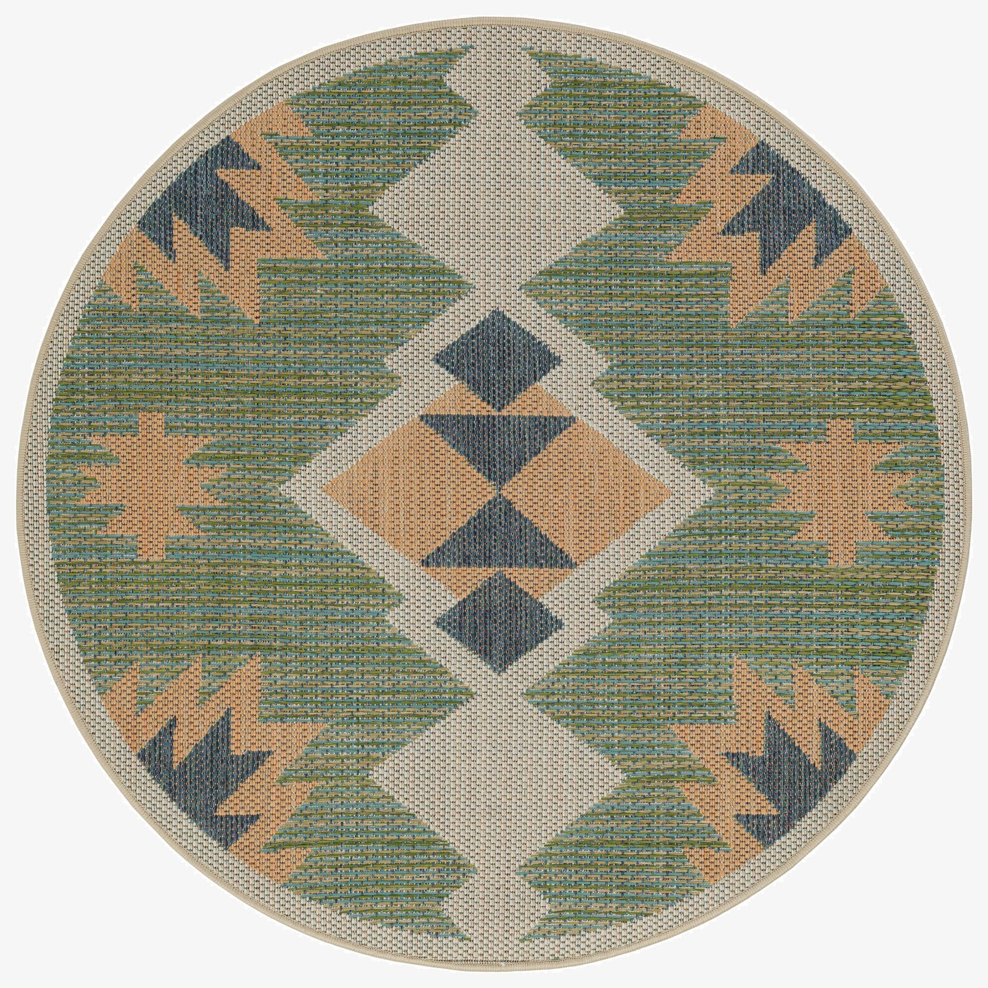 4' x 4'  Washable Baja Indoor / Outdoor Round Rug