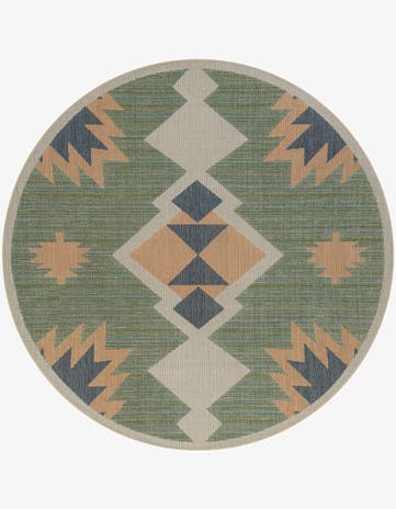 7' x 7' Easy-Clean Baja Indoor / Outdoor Round Rug